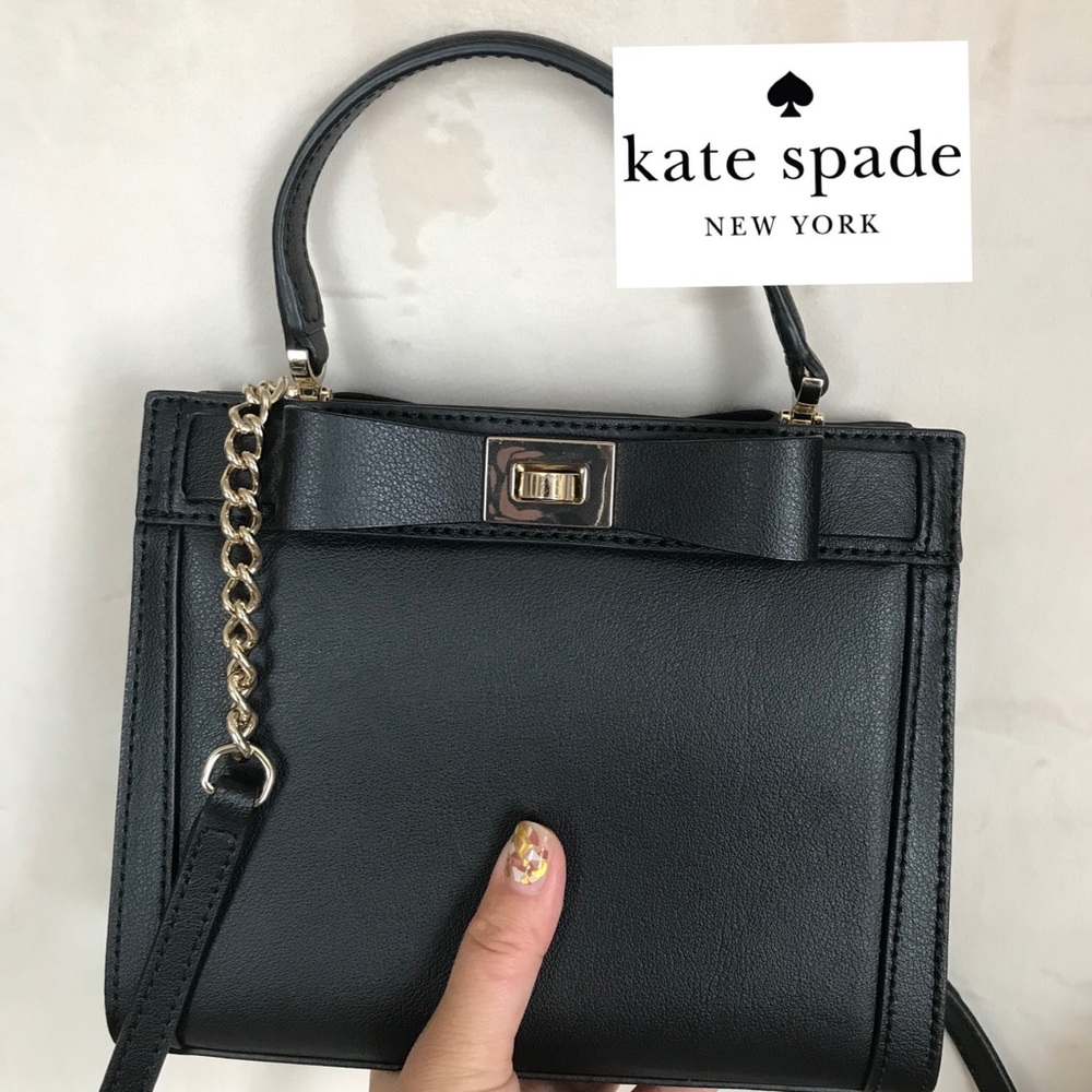 Kate Spade crossbody chain purse black bowtie